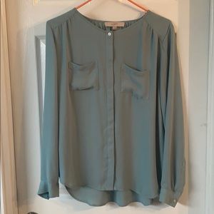 Blue long sleeve blouse